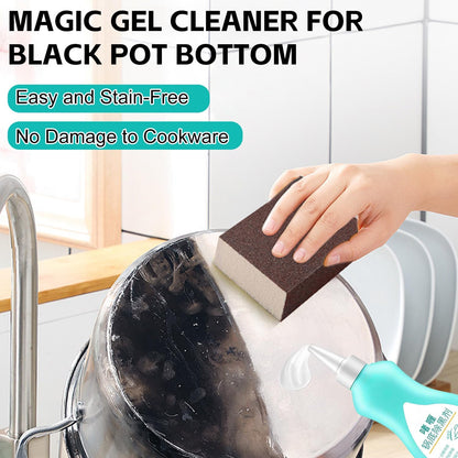 Magic Gel Cleaner for Black Pot Bottom,150 g PotBottom Cleaning Gel, Stainless Steel Cleaner for Bottom of Pots and Pans, PotGelCleaner Effortless for Burned Cookware (2 Pcs)