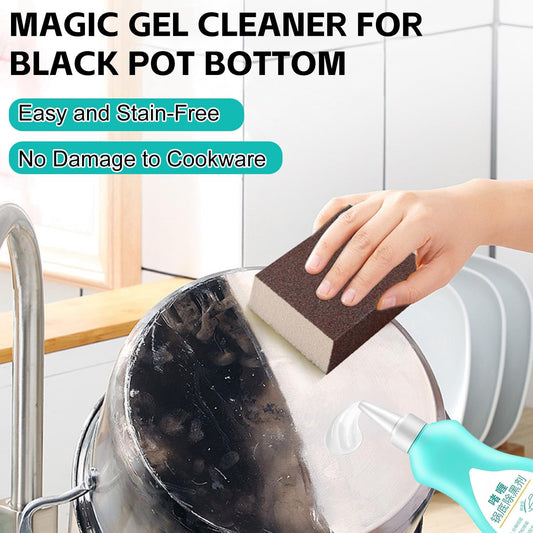 Magic Gel Cleaner for Black Pot Bottom,150 g PotBottom Cleaning Gel, Stainless Steel Cleaner for Bottom of Pots and Pans, PotGelCleaner Effortless for Burned Cookware (2 Pcs)