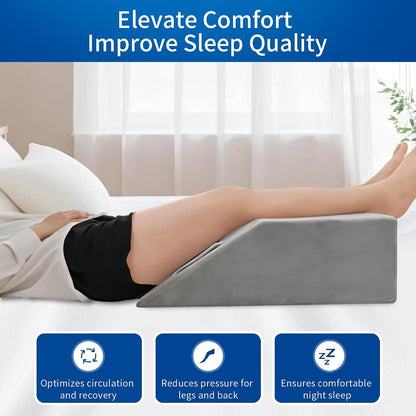 Knee Extender Elevation Pillow for After Surgery Recovery, Memory Foam Leg Pillow for Knee Replacement Surgery, Height Adjustable Cushion for Lower Back Hip Ankle Sciatica Pain Relief