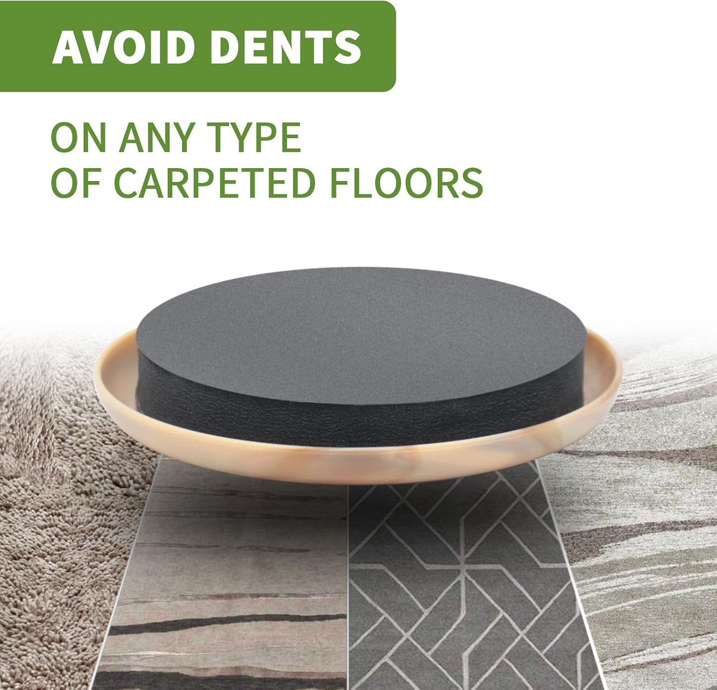 Furniture Sliders for Carpet 8 PCS - 3 1/2" Beige | Furniture Moving Sliders, Chair Leg Floor Protectors, Carpet Sliders for Furniture - Move Your Furniture Easily & Safely