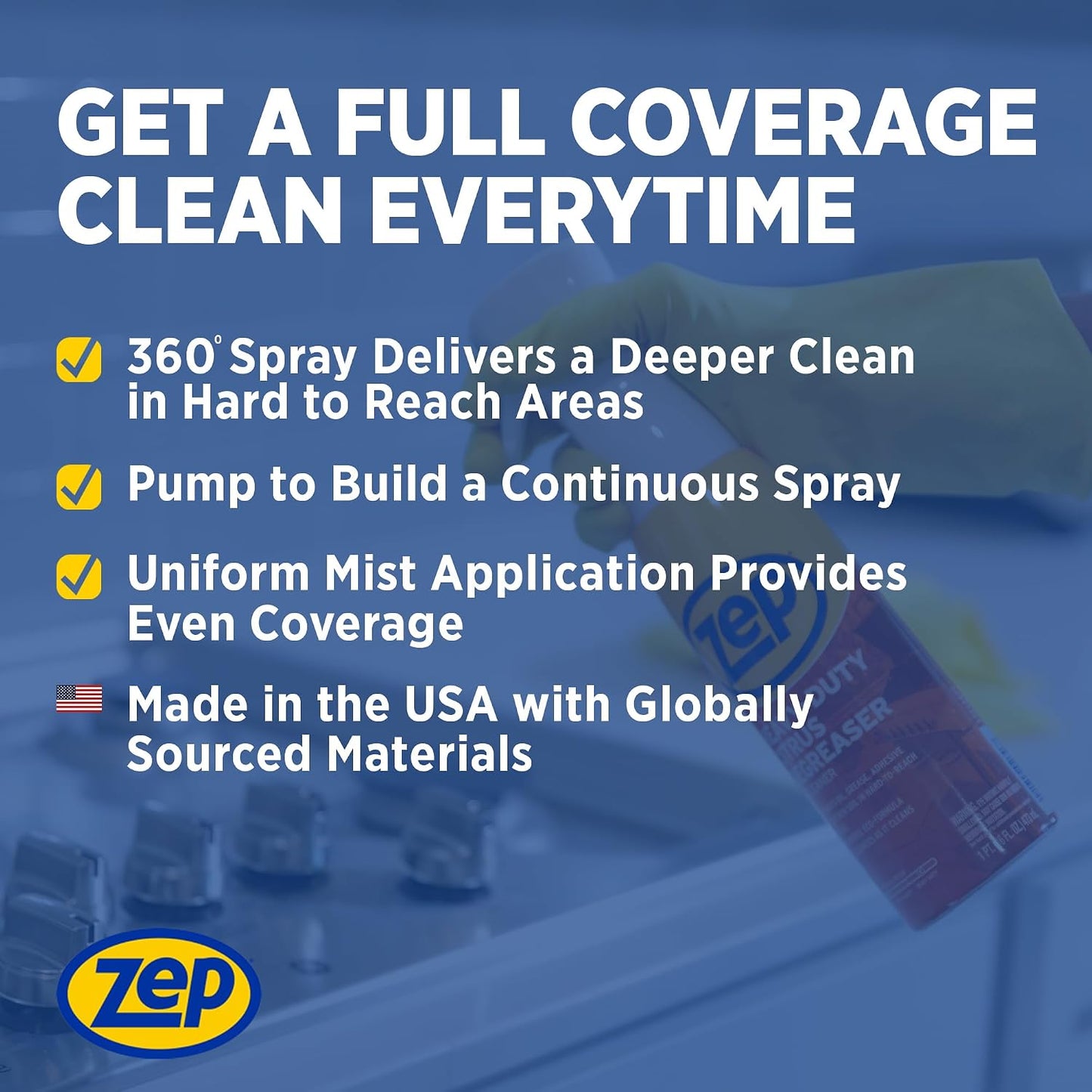 Zep Heavy Duty Citrus Degreaser and Cleaner Mist -16 fl oz ZUCIT20 - Removes Oil, Grease, Adhesive & Kitchen Soil, In Hard-To-Reach Areas