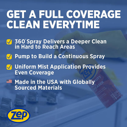 Zep Heavy Duty Citrus Degreaser and Cleaner Mist -16 fl oz ZUCIT20 - Removes Oil, Grease, Adhesive & Kitchen Soil, In Hard-To-Reach Areas