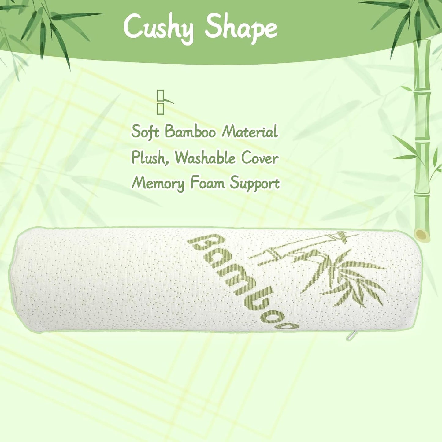 3 Pcs Cervical Neck Roll 18 x 4 Inches Removable Washable Cover Cylinder Memory Foam Pillow for Travel Yoga Sleeping Neck Back Lumbar Legs Support