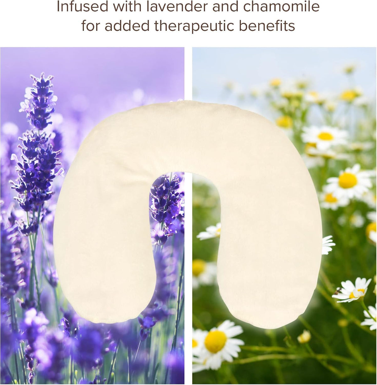 Bed Buddy Microwavable Heating Pad and Cooling Neck Wrap, Comfort Wrap for Neck and Shoulders, Microwavable for Moist Heat Therapy and Freezable for Cooling, White, Lavender & Chamomile Aromatherapy
