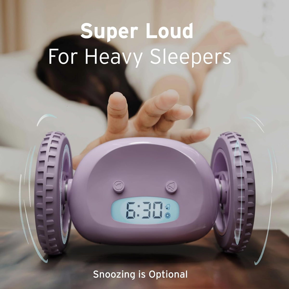 CLOCKY Alarm Clock on Wheels – Loud Rolling Alarm Clock for Heavy Sleepers