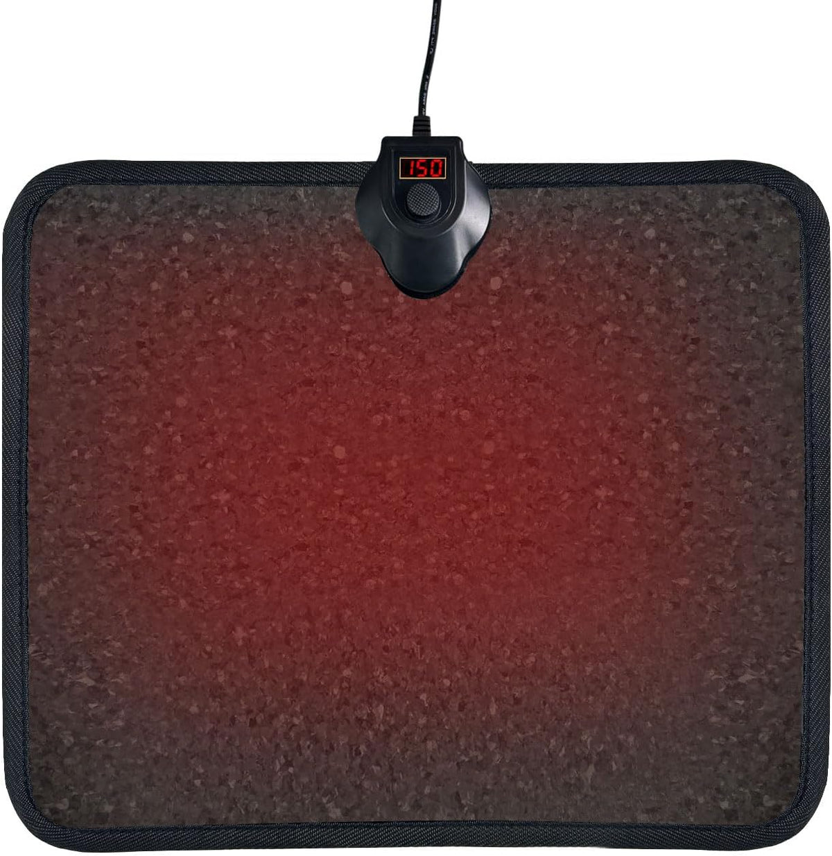 Upgraded Foot Warmer Under Desk Heater, Electric Heated Floor Mat, Fast Heat, 8 Temp Levels & Auto Shut Off Timer, Energy-Saving, Splashproof, Foot Heating Pad for Desk, Office, XL (Black)