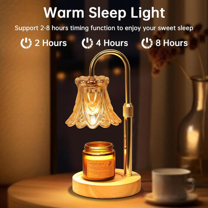 Fragrance Candle Warmer Lamp with 2 Bulbs Electric Candle Warmer with Timer & Dimmer for Home Decor