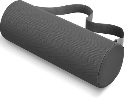 CushZone Lumbar Roll Support Pillow, Memory Foam Back Cushion, Black