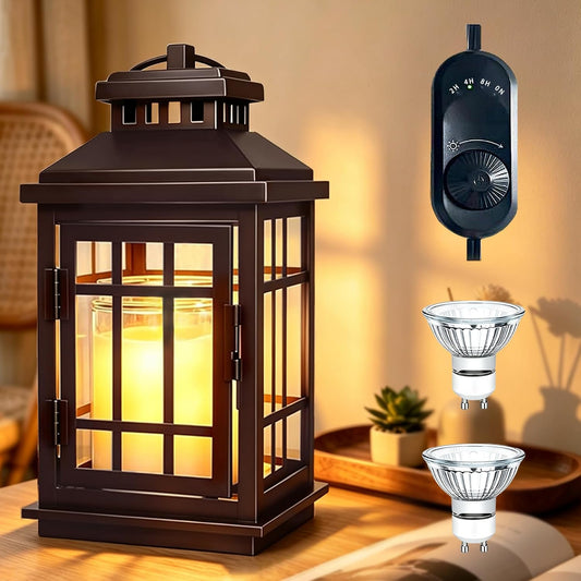 Candle Warmer Lamp with Timer and Dimmer for Large Jar, Dark Bronze | 2/4/8H Auto Off, Safe Enclosed, Farmhouse Candle Warmer for Large Jar & 3-Wick Candles, 2 Bulbs, House Warming Gift for Women