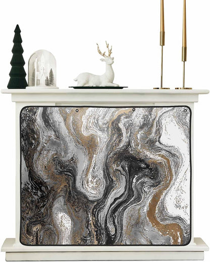 Magnetic Fireplace Cover Sage Green Marble Fireplace Screen Decorative Abstract Fluid Art Insulation Fireplaces Blocker Blanket Save Energy Fireplaces Draft Stopper Covers for Living Room 36x30 Inch