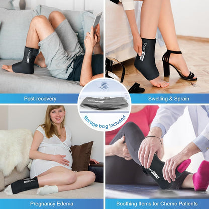 ComfiTECH Ankle Ice Pack Wrap, Large Opening Gel Pad for Foot & Heel, XL | Pliable After Frozen, Eases Ankle Sprains, Heel Soreness & Foot Swelling