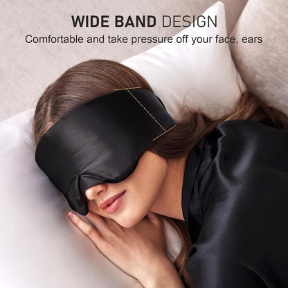 LitBear Silk Sleep Mask for Side Sleeper, Eye Mask Sleeping for Women Men