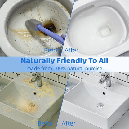 Pumice Stone Toilet Bowl Cleaner for Hard Water Ring & Stains | Removes hard water rings, calcium buildup & rust stains from toilet bowls without scratching porcelain.