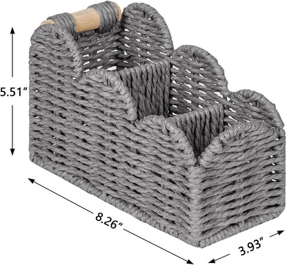 CubesLand Bedside Table Desk Organizer Caddy, Remote Pen&Pencil Holder Cup | Makeup Brush Holder w/Scalloped Perfect for Home, Office Desk, Living Room Table Decor, 3 Slots Neutral