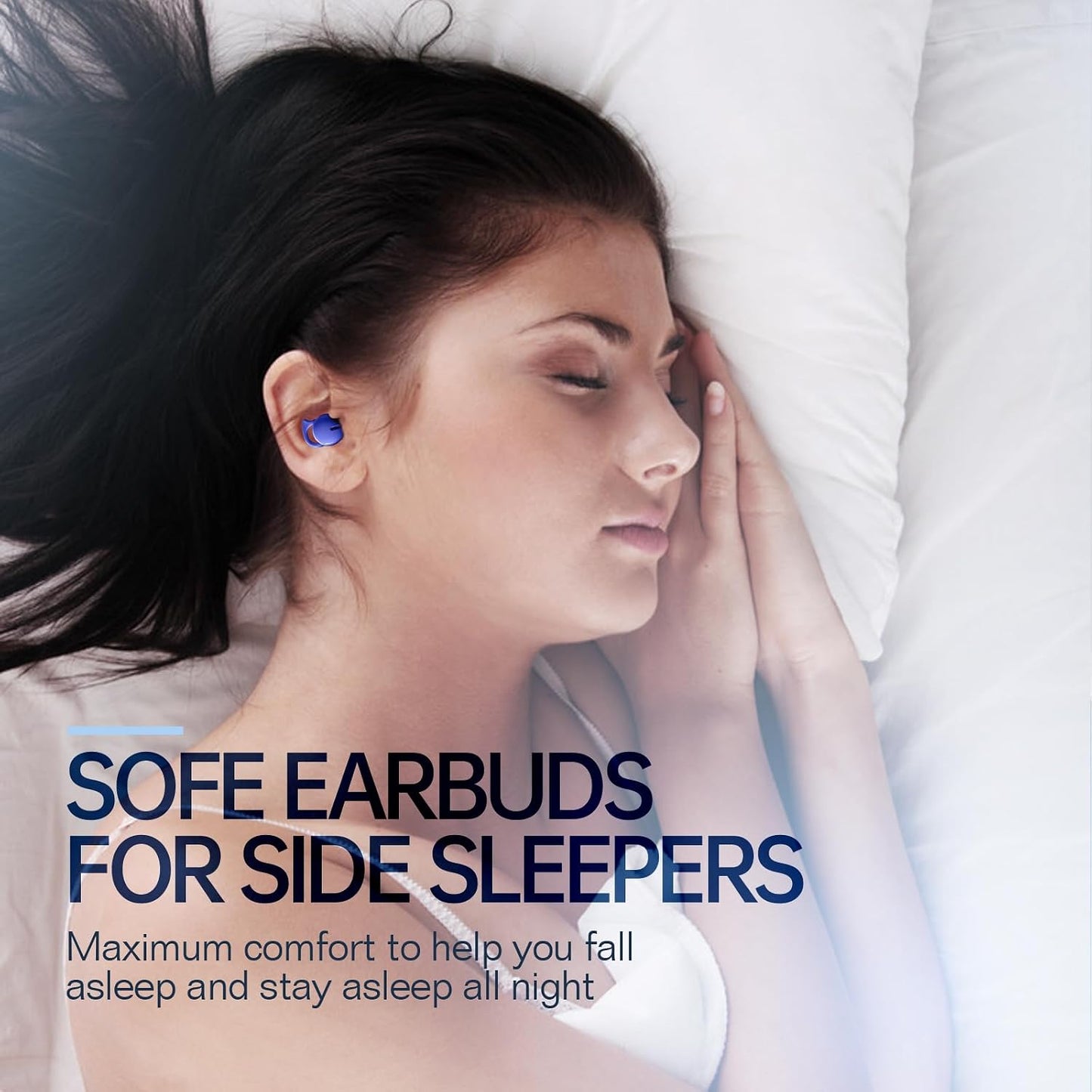 Invisible Sleep Headphones,Sleep Earbuds for Side Sleepers,Small Comfortable Fit Noise Blocking Sleeping Ear Buds,Bluetooth 5.3 Wireless Earbuds, in-Ear Ear Buds for Sleeping, Working (Blue)