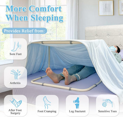 Blanket Lifter Foot Cradle Lift Bar for Feet Adjustable Blanket Support Lifters Holder Bed Foot Tent Blankets Riser Sheet Raiser Heavy Duty Steel Medical Accessories Leg Knee Ankle Surgery Recovery
