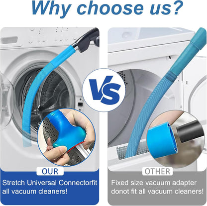 Upgraded Dryer Lint Vent Cleaner Kit: Flexible Vacuum Hose Attachment for Lint Removal |Universal Vacuums Deep Cleaning Brush for Clogged Ducts