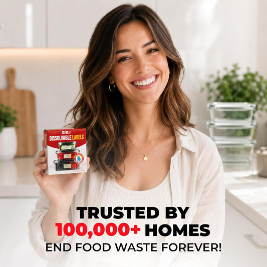 MESS Dissolvable Food Labels, Blank, 1x2 500/Roll - Dissolves in 30 Seconds or Less - Removable Pantry, Meal Prep & Food Storage Labels - Canning & Freezer Use