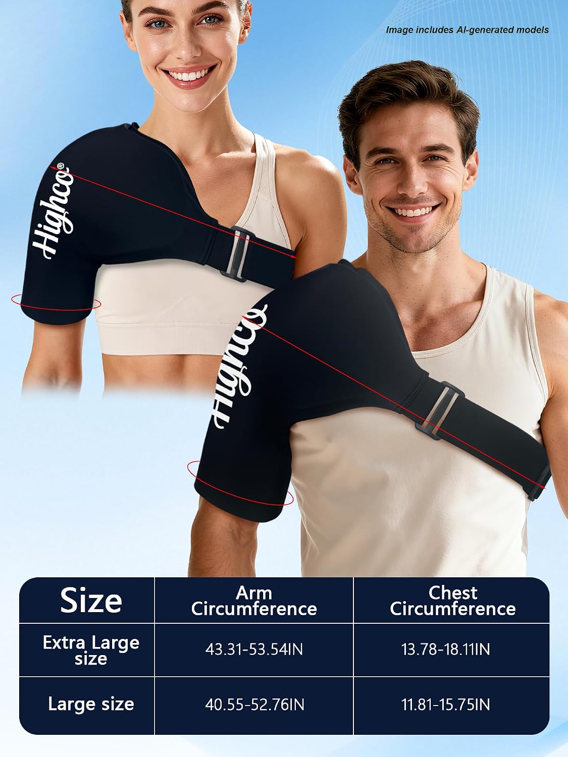 Shoulder Ice Pack Wrap for Rotator Cuff and Arm,Reusable Compression Cold Brace for Pain Relief & Muscle Relaxation,Tendonitis,Swelling,Discomfort After Surgery,Hot &Cold Therapy Ice Pack for Shoulder (Large-Black)