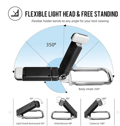 EGWASER Book Light for Reading in Bed, USB Rechargeable Clip on Book Lights, 3 Brightness Adjustable Dimmable Bookmark Light for Eye-Protection, Reading Lamp for Bookworms, Travel (Dark Green)