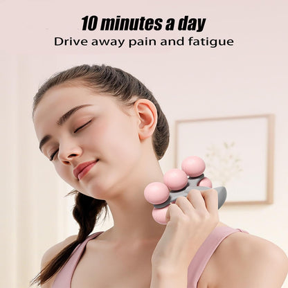 6-Wheel Handheld Massage Roller for Muscle Pain Relief (Blue)