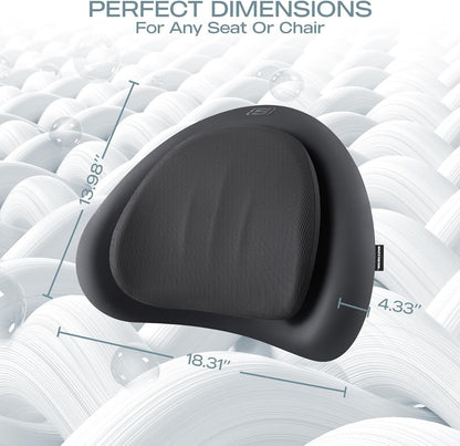 Skechers Lumbar Pillow Premium Memory Foam,Double-Layer-Office Chair Cushion for Tailbone Pain Relief,Butt Pillow for Office Chair,Car seat Cushion,Long Sitting Office Workers,and Car Drivers,Black