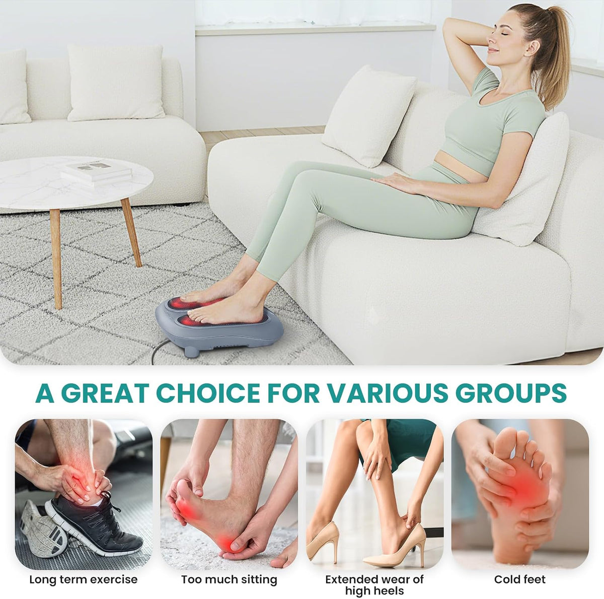 Nekteck Foot Massager with Heat, HSA Eligible FSA Massage Tools Gifts