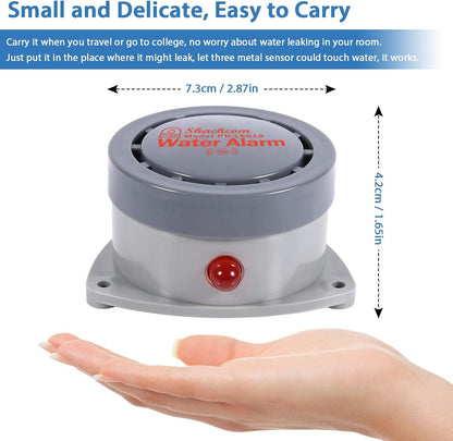 Water Leak Detector 2 Pack, Shackcom Water Alarm 110DB, Wireless, Waterproof & Battery-Operated, Audio and Light Alerts for Bathroom, Kitchen & Home Security ( Battery Not Included )