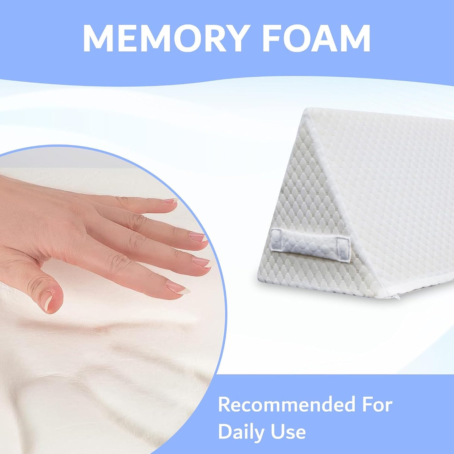 Triangle Foot Pillow - Optimal Restful Sleep Blanket Elevation Wedge Pillow, Comfortable Sleep Leg Pillow, Ankle Support Pillow, Recommended for Back/Knee/Hip Pain