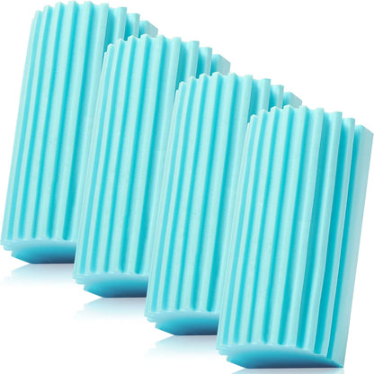 4 Pack Damp Dusting Sponge Duster, Grey Dust Cleaning Sponge, Reusable Household Cleaning Sponge Tool for Blinds, floorboards, Fan Blades, Vents, Glass, Railings, Mirrors