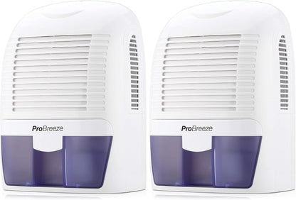 Pro Breeze Electric Mini Dehumidifier, 2200 Cubic Feet (250 sq ft), Compact and Portable for High Humidity in Home, Kitchen, Bedroom, Basement, Caravan, Office, Garage