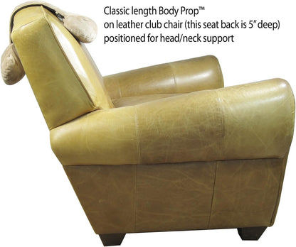 Adjustable Over-the-seat Pillow with Buckwheat Hull Filler by VisionX Products for Recliner, Sofa, Couch Neck Pillow (Classic (26"), Brown)