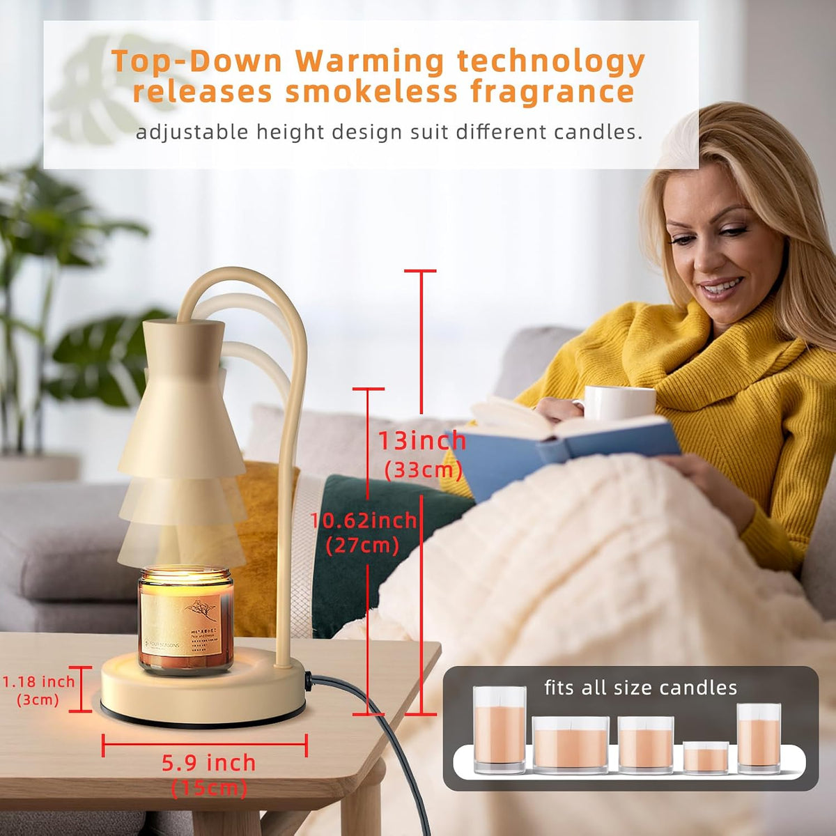 LALISU Candle Warmer Lamp with Timer Electric Candles Light Birthday Gifts