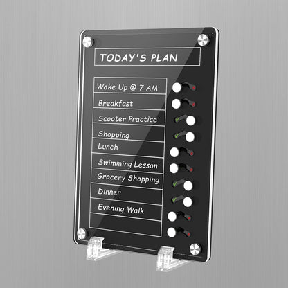 NiHome Chore Chart for Kids & Adults, Magnetic to Do List Board w/Stand | Acrylic Dry Erase Checklist & Routine Task Board, Fits Fridge Or Desk, 10 Sliders, ADHD Tools For Family Home Office School