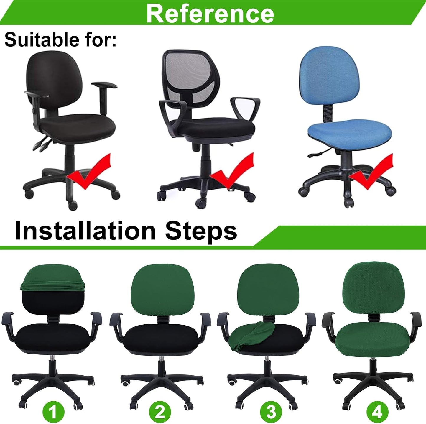 Smiry Office Computer Chair Armrest Covers, 2PCs Anti-dust Arm Rest Pad | Removable Washable Desk Chair Arm Pad Covers, Grey