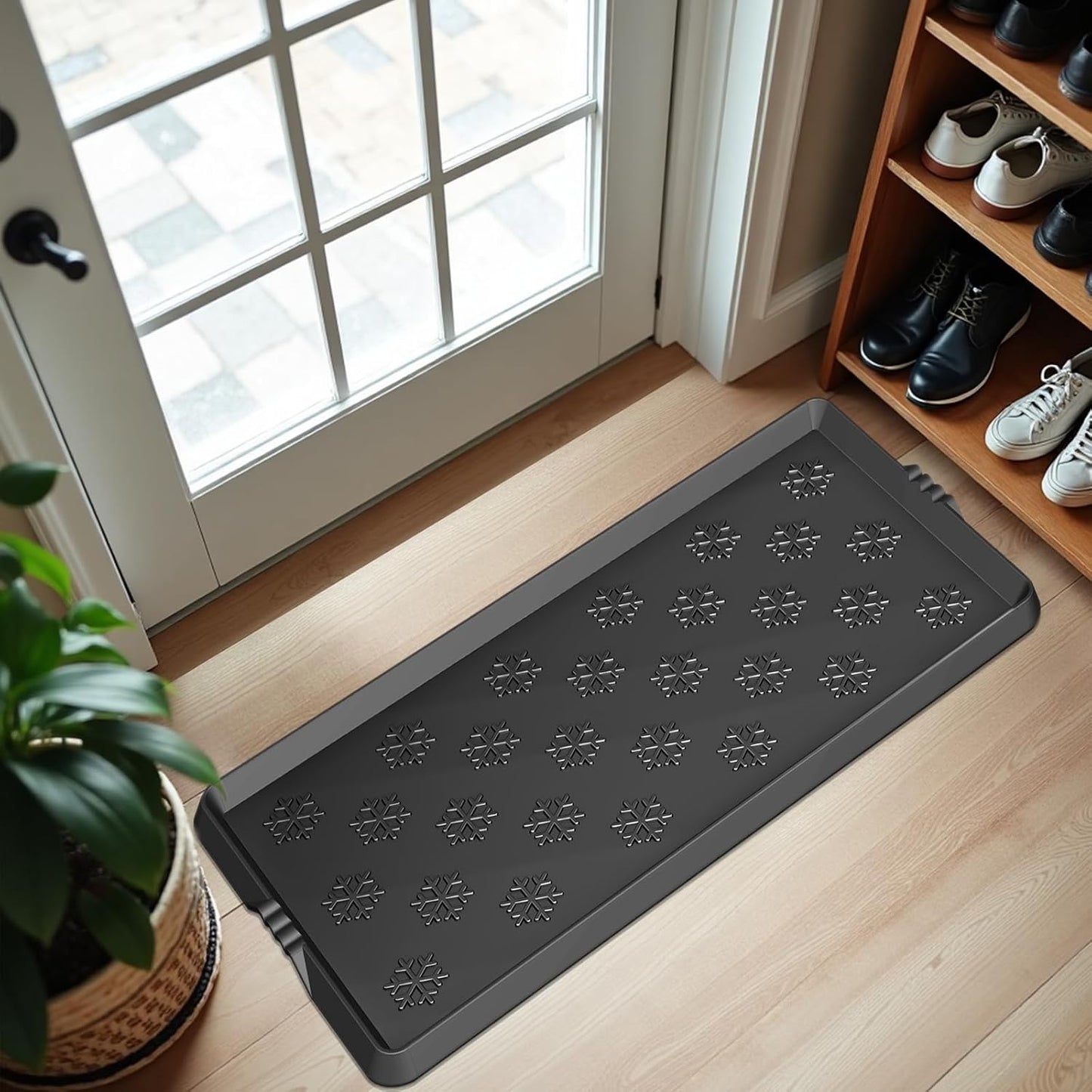 Azadx Heavy Duty Boot Trays Natural Rubber Shoe Mat Tray for Entryway | Ultra Large Boot mat Tray Multi-Purpose for Outdoor Door Mats, Waterproof Durable Shoe Tray 16x42 Inch