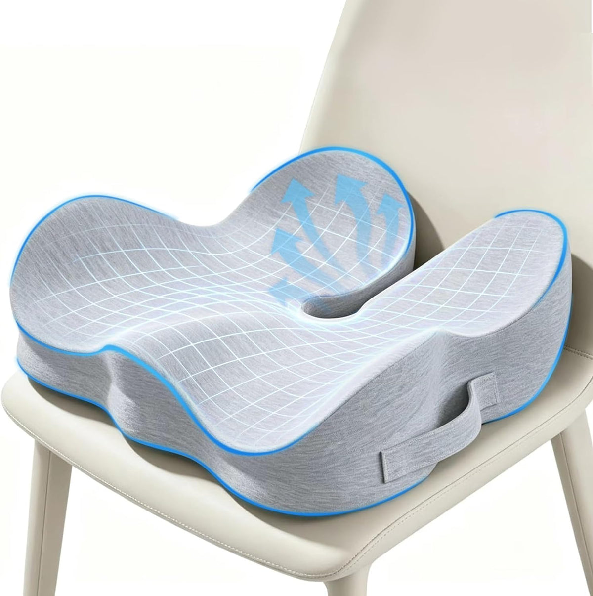 Memory Foam Seat Cushion for Sciatica & Tailbone Pain Relief – Comfort Support for Office Chair, Car Seat, Airplane, Long Sitting Workers & Drivers (Black)