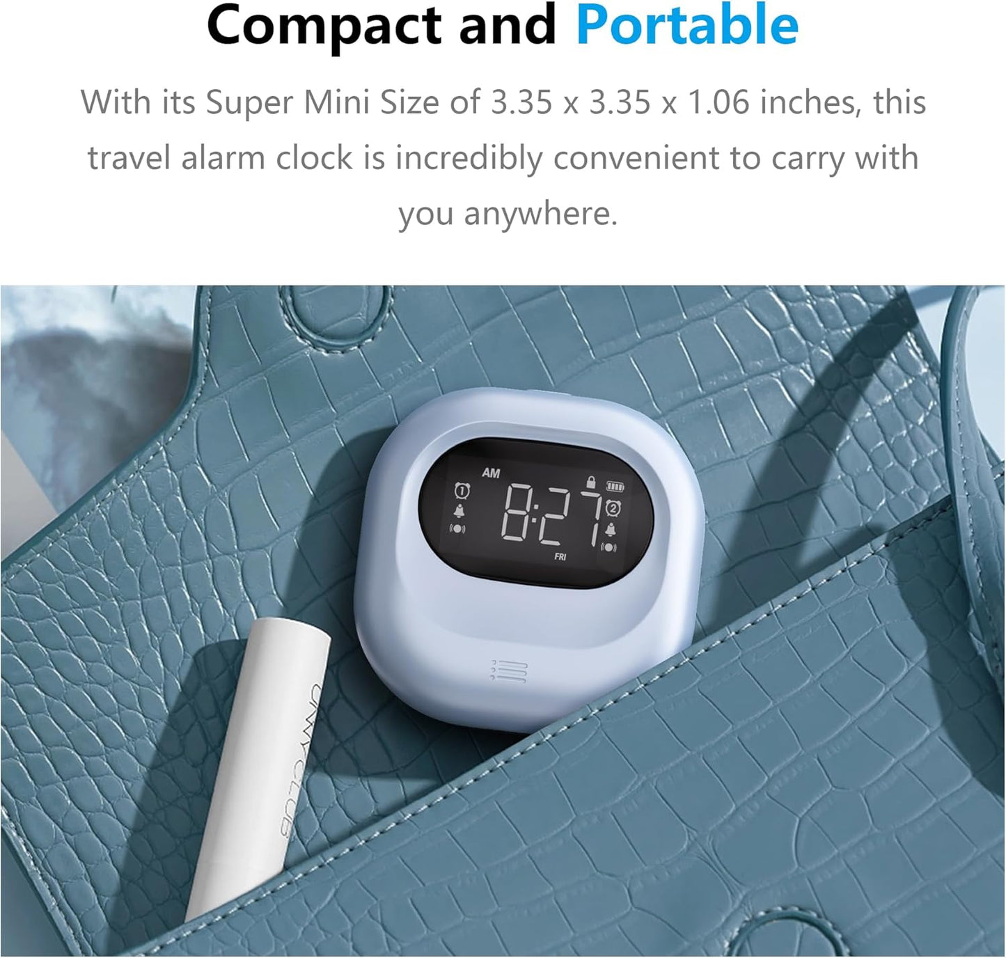 Vibrating Alarm Clock Rechargeable Battery Operated Cordless & Dual Alarms | Bed shaker for Under Pillow, Travel-friendly, Weekday/weekend Mode, Perfect for Heavy Sleepers & Hearing-impaired