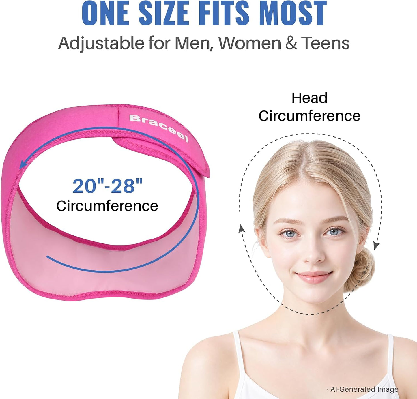 Wisdom Teeth Ice Pack Head Wrap, Jaw Face Ice Pack for Oral Surgery TMJ Relief Tooth Extraction, Reusable Hot & Cold Therapy Pack for Wisdom Teeth Removal Tonsillectomy, Pink