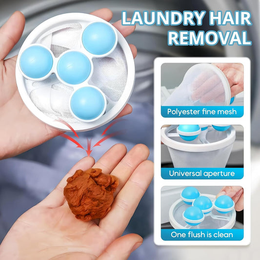 3PCS Washing Machine Lint Catcher, 2026 New Floating Mesh Laundry Filter Bags, Pet Hair Catcher for Washing Machine, Floating Hair Collector for Clothes Cleaning (Blue)
