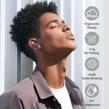 2026 Sleep Earbuds Bluetooth 5.4 in Ear Smart Touch Screen Ear Buds, 48H Playtime Mini Sleep Headphones Small Design for Side Sleepers, 5 EQ Modes, Crystal-Clear Calls, IPX7 Waterproof Earphones Black