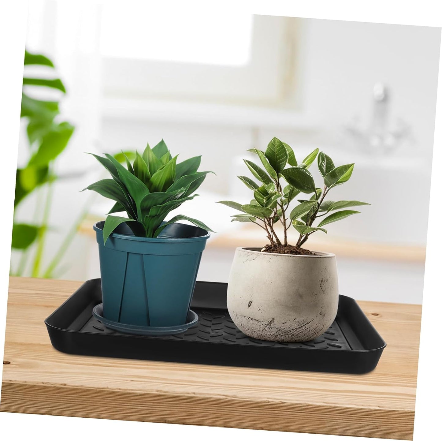 2 Pack Boot Trays for Entryway Indoor Shoe Tray with Raised Edge 13.97X10.82X1.18In Waterproof Mud Mat for Floor Protection Wet Shoe Storage