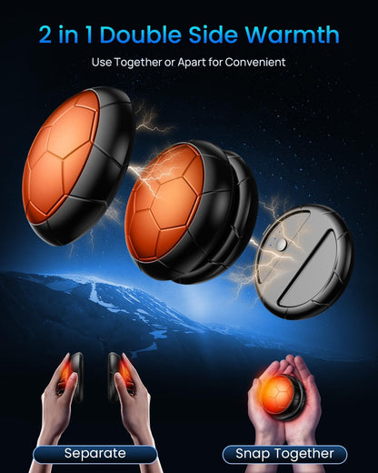 AJVV Hand Warmers Rechargeable 2 Pack丨Electric Hand Warmer, Up to 24hrs & 3s Fast Heating, Magnetic Portable Handwarmers, for Men, Kids, Raynauds, Hunting, Ski