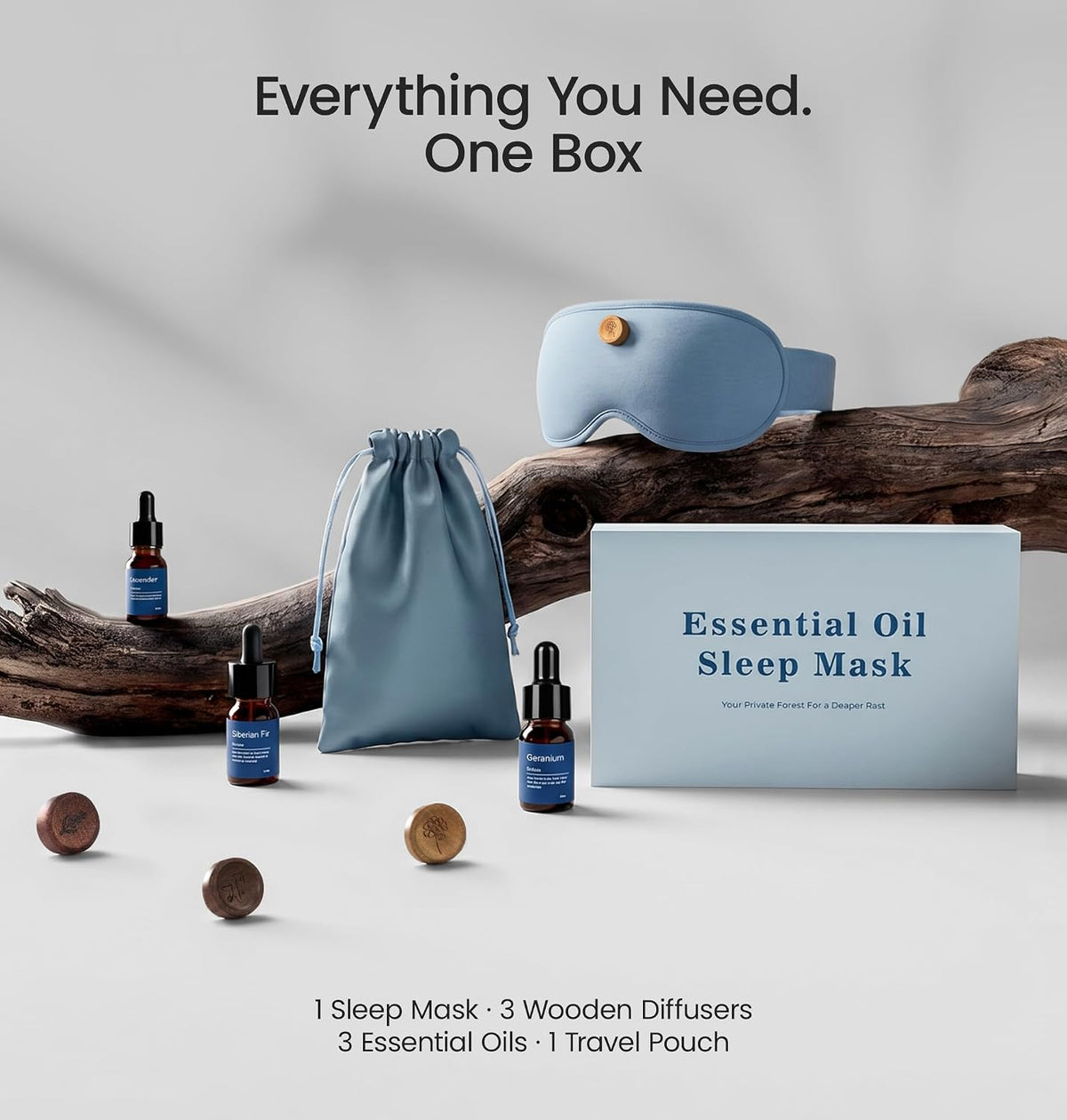 Essential Oils Diffuser Sleep Mask Bamboo Cotton with Aromatherapy, Lavender 3D Eye Mask Blackout, Magnetic Wood Diffuser for Women Men Side Sleeper Travel, Home, Natural Sleep, Relaxation, Meditation