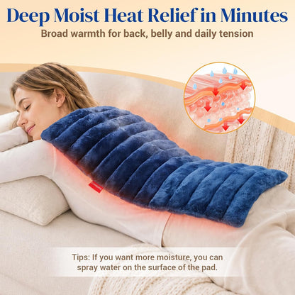 Comfytemp Large Microwavable Moist Heating Pad for Back and Body, 12" x 22"