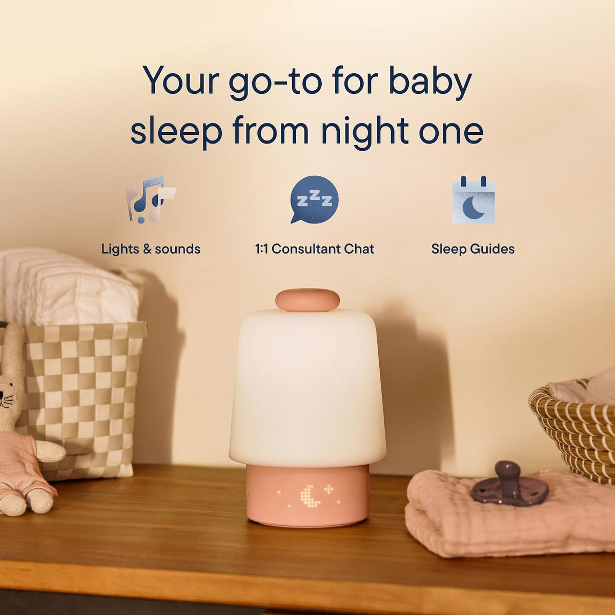 Hatch Baby Sound Machine & Night Light Routine Builder (Greige)