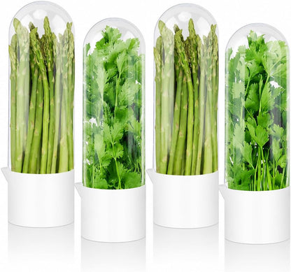 Fresh Herb Keeper, Acrylic Storage Container for Refrigerator, Storage for Herbs Airflow Optimized Lid - Triples Herb Life Vegetables for Fridge Fresh Herb Keeper Crisp Greenery (4)