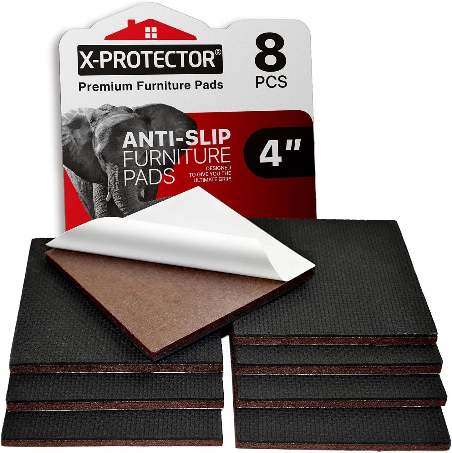X-PROTECTOR Non Slip Furniture Pads – 24 pcs Premium Furniture Grippers 2"! | Best Self Adhesive Rubber Feet Furniture Feet – Ideal Non Skid Furniture Pad Floor Protectors – Keep Furniture in Place!
