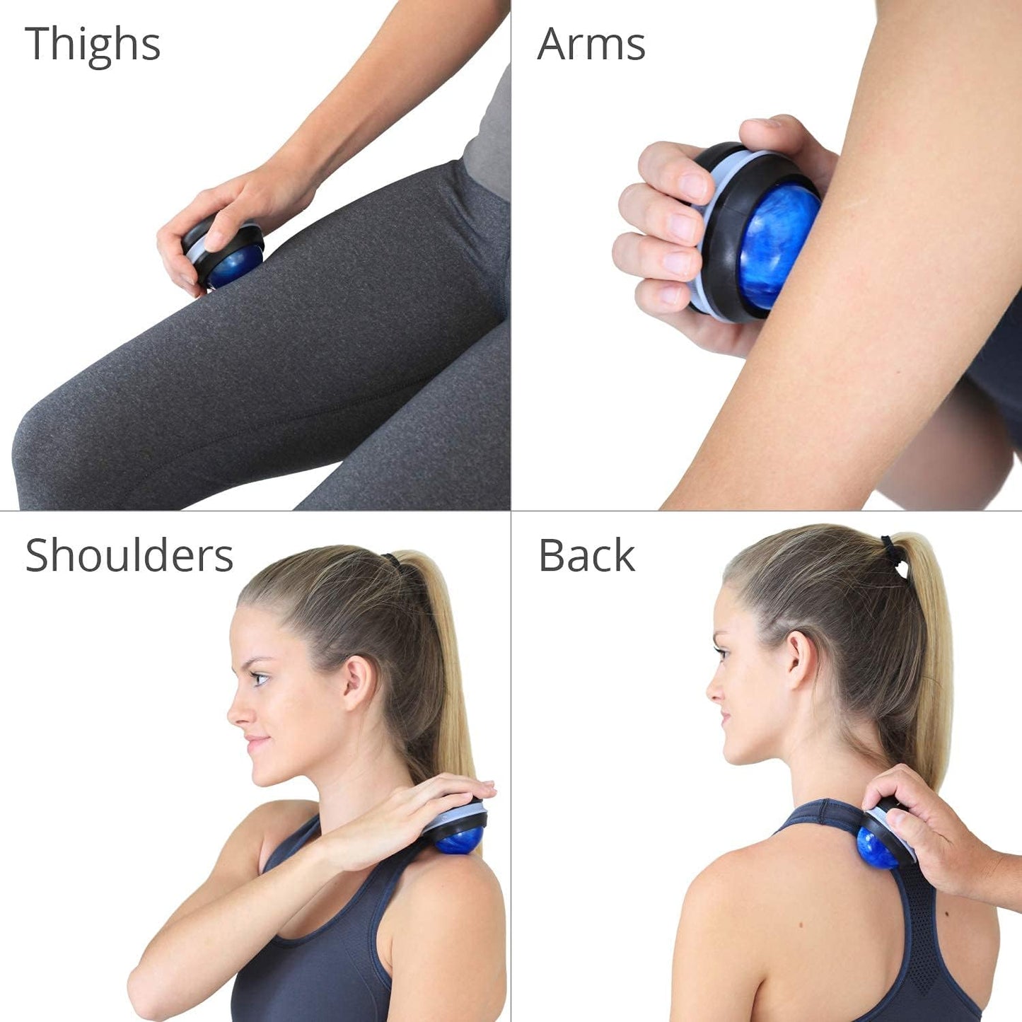 Body Back Massage Roller Ball - Body & Neck Massager for Muscle Recovery | FSA Eligible 360° Rolling Ball Massager For Sore Muscles, Handheld Massage Roller Ball For Full Body Tension Relief, Purple