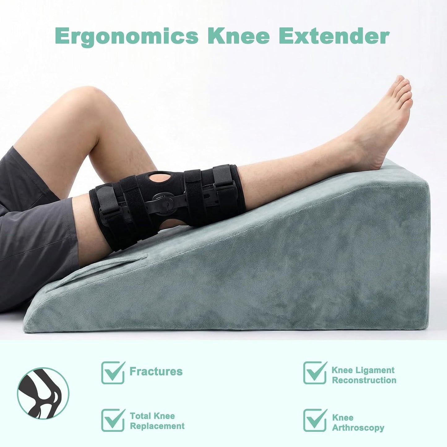 Leg Elevation Pillows for After Surgery, Memory Foam Knee Pillow for Knee Replacement Surgery, Leg Pillow Surgery Recovery Equipment for Sciatica Lower Back Hip Ankles